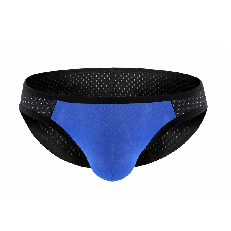5PCS Mens Briefs Breathable Holes Mesh Underwear Male Low-waist Tight Sexy Underpants 5 Colors Perfect Quality Briefs