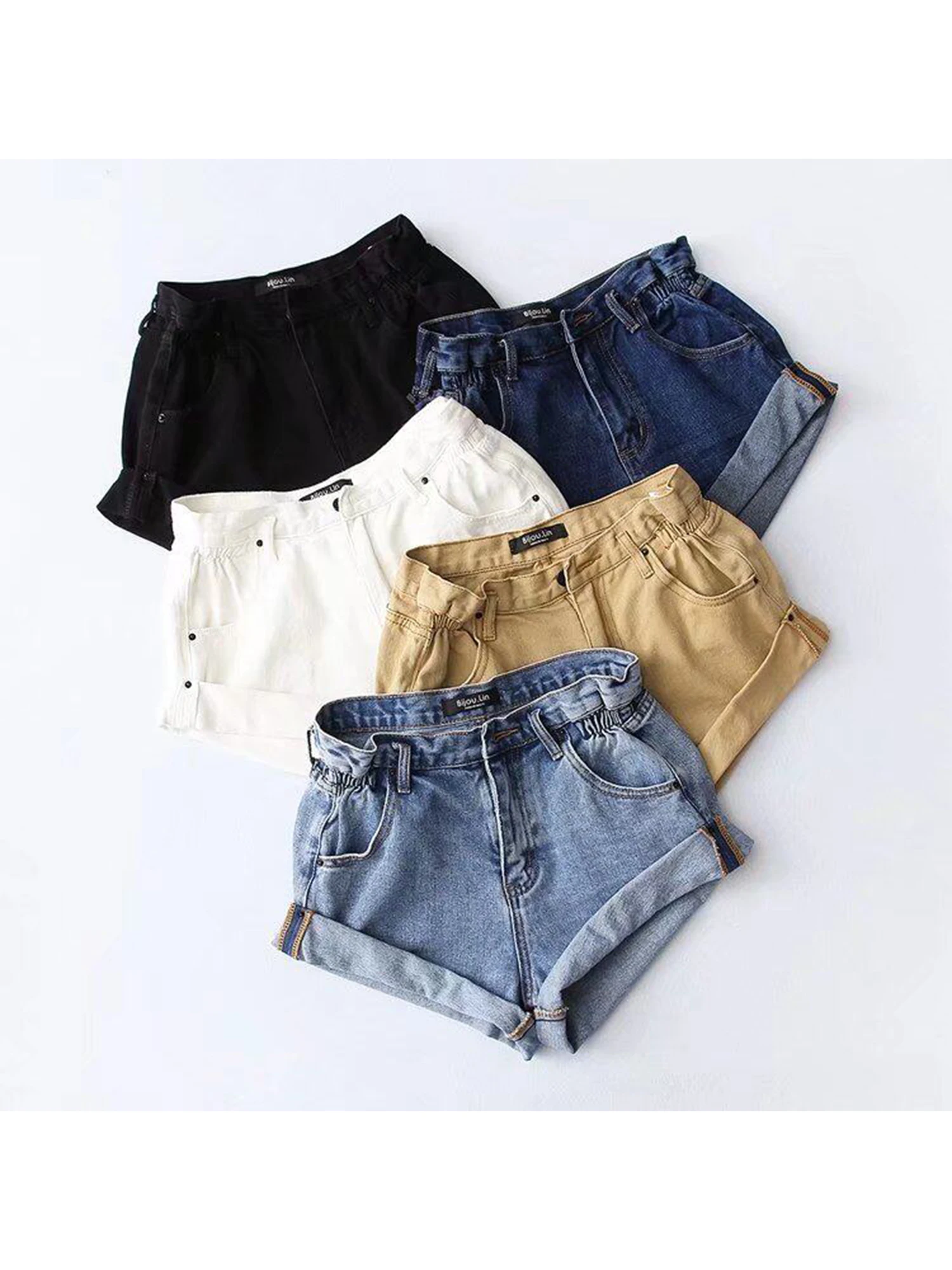 Women Blue Denim Shorts High Waist A-line Hot Jeans Pants Y2K Gyaru Micro Cowboy Shorts Vintage Straight Jean Shorts Summer 2026