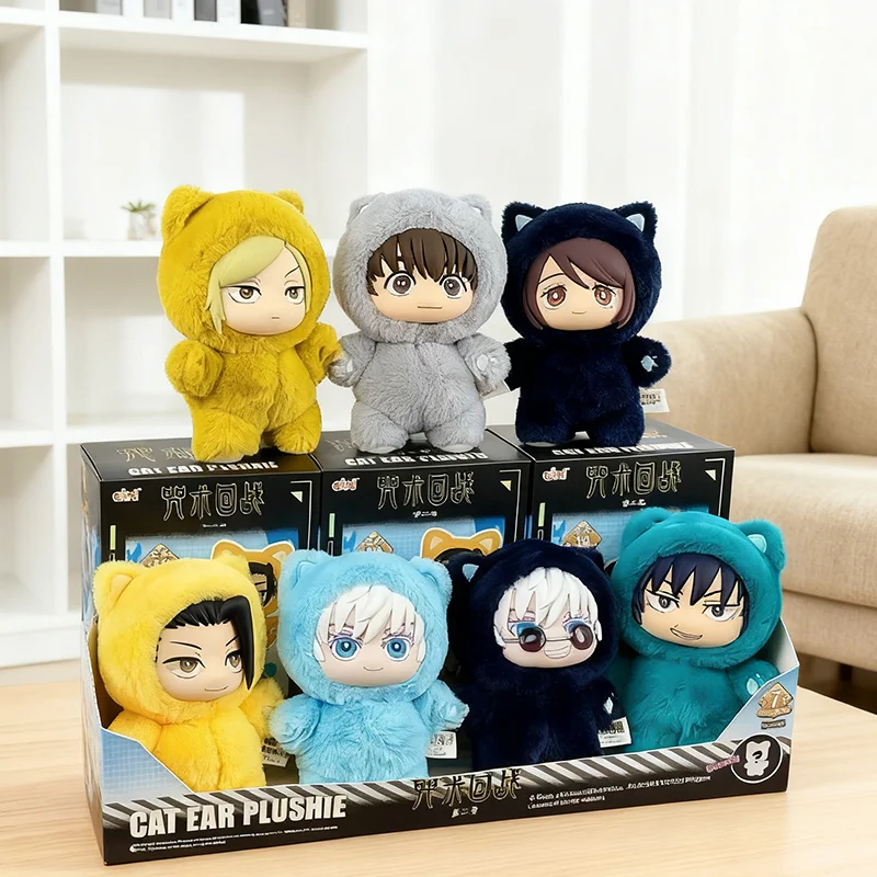 CALDO Genuino Kawaii Jujutsu Kaisen 2 Orecchio di Gatto Peluche Serie Cieco Scatola Mistero Anime Decorazione Della Stanza Giocattolo Raccogliere Regalo Festviale