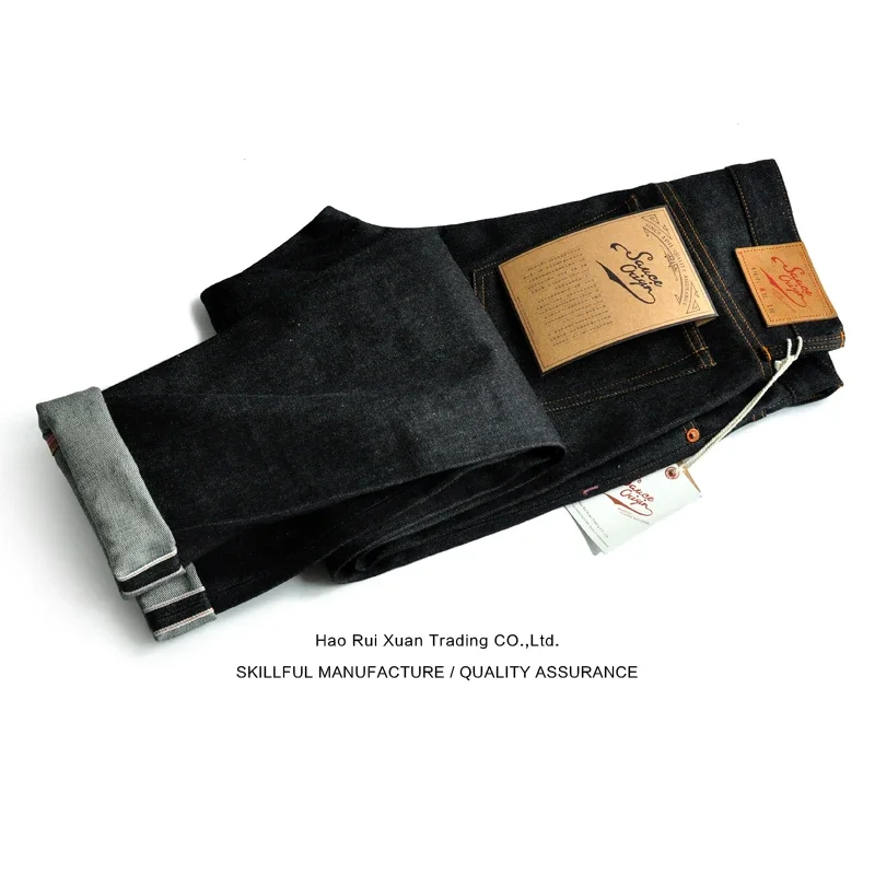 SAUCE ORIGIN 910-PI Men Jeans Pants Slim Fit Selvedge Denim Jeans Sanforized Denim Handmade American Cotton