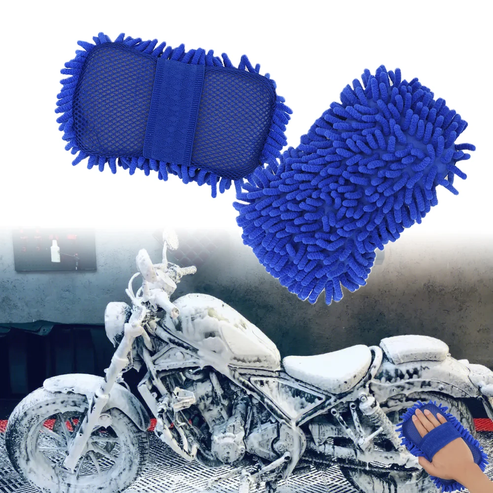 Washing Gloves Motorcycle Foam Washer Brush Seat Wheel Cleaning Tools Auto Care Dirt Pit Bike Accessories Household Universal