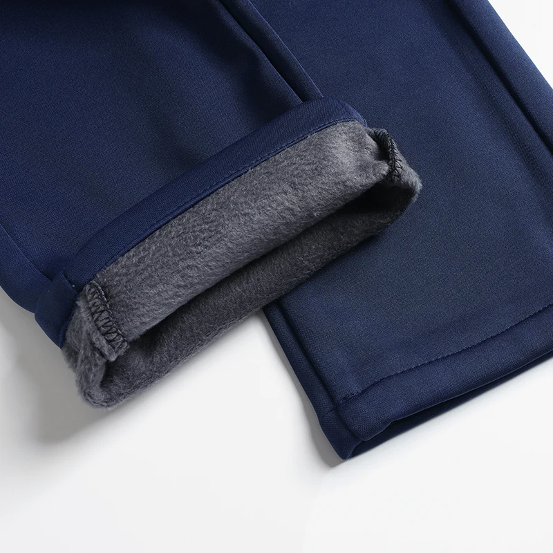 Winddichte Herren Formelle Arbeitshosen Dickes Thermofutter Entspannte Gerade Silhouette Mehrere Größen Geschäftsreise-Hosen – Detail 25