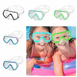 PVC Strap Kids Swim Goggles Anti Fog PC Glass Snorkel Swimming Goggles with Nose Cover Vibrant Colors Child Diving Mask Boys