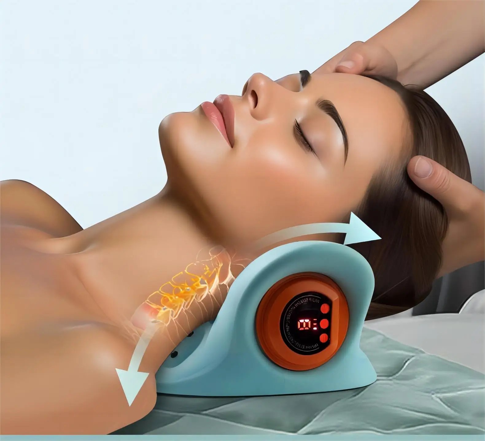 

Neck Traction Device, Electric Neck Massager with Dynamic Neck Stretching Heat Therapy and Electrotherapy for Neck Relax