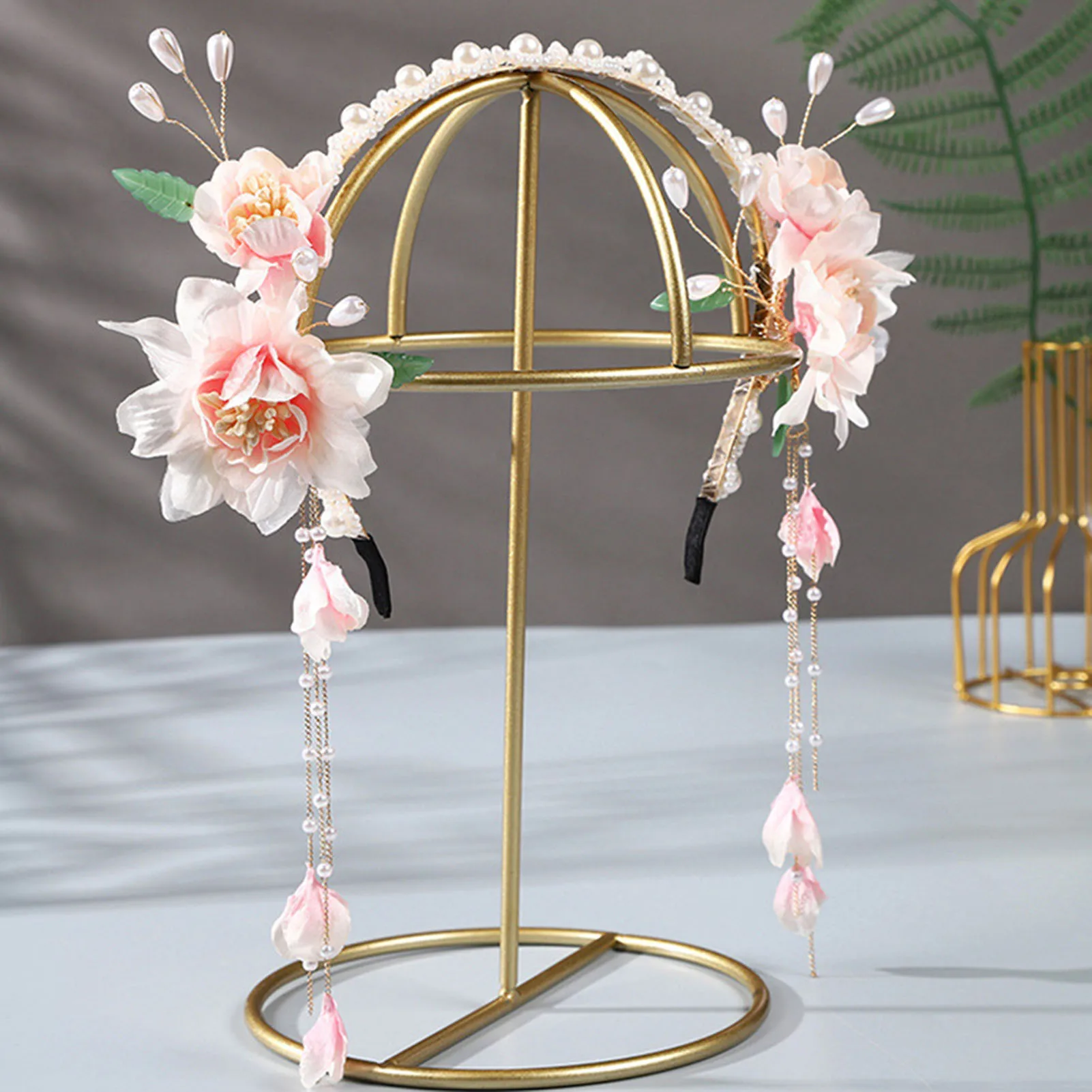 Vintage Flower Tassel Headband Fairy Style Anti-Slip Decorative Headband for Chinese Hanfu Cosplay Costume image 5