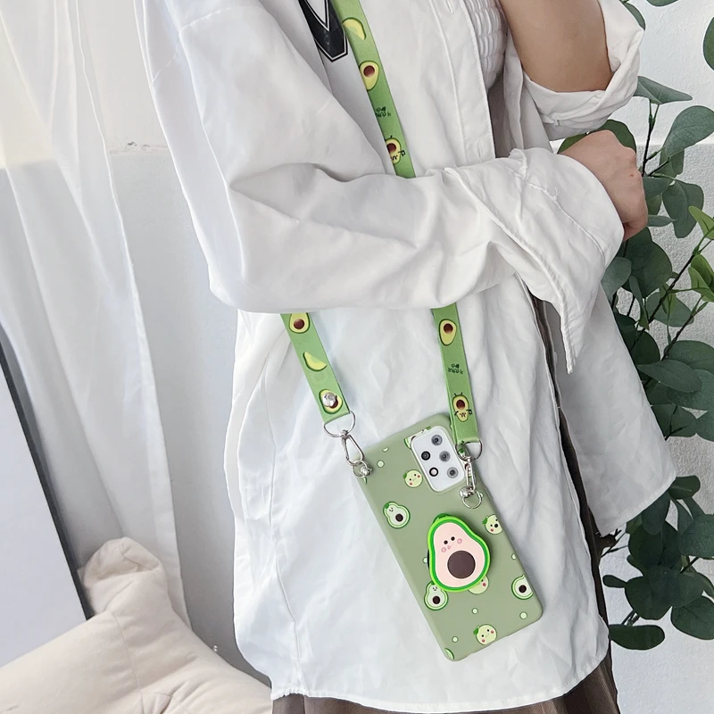 3D Cartoon Crossbody Lanyard Strap Phone Holder Case For Xiaomi Redmi Note 10 11 Pro 10s Note 9 8 Pro 8T 7 Redmi 9 9C 9A Cover