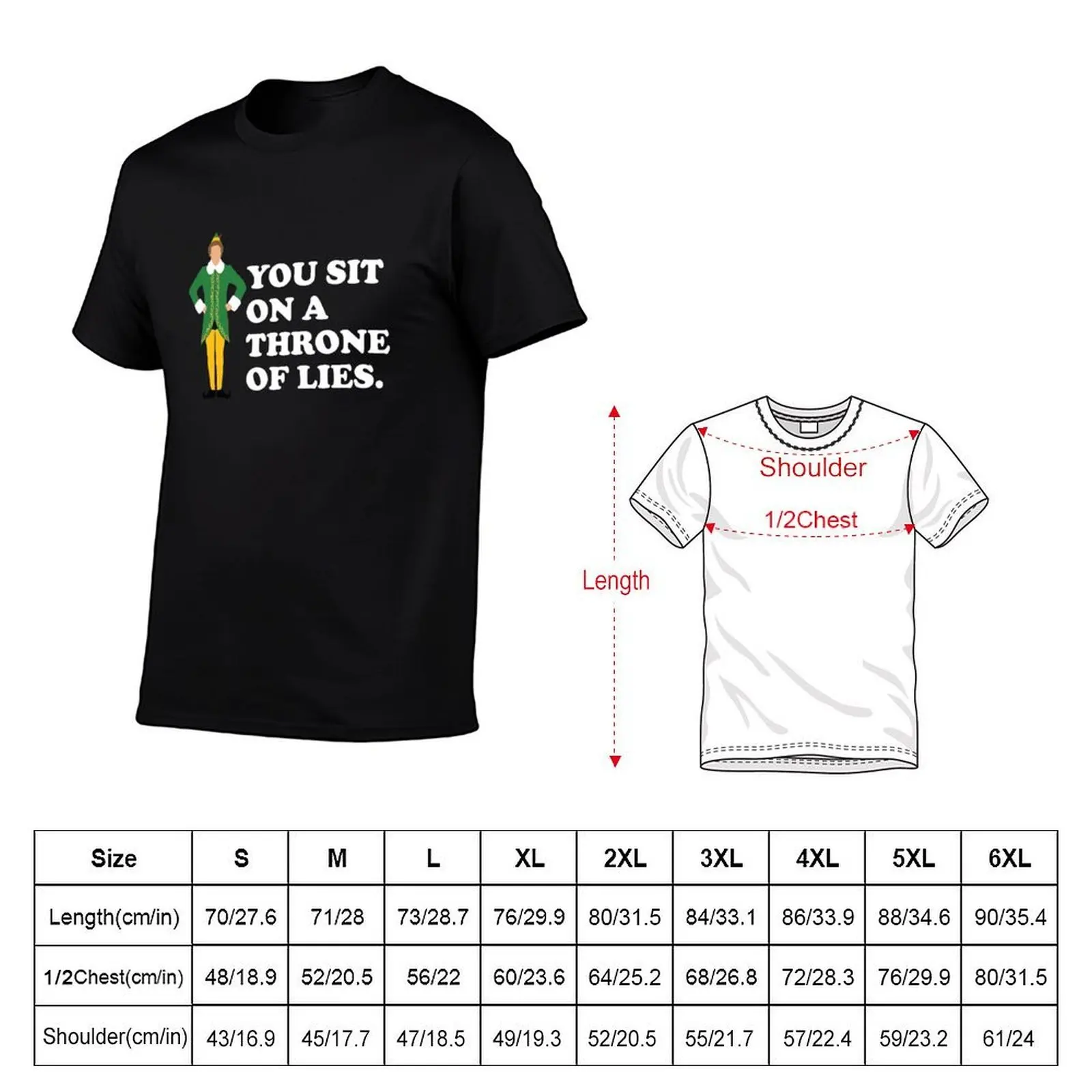 You sit on a throne of lies - Elf T-Shirt Blouse graphic t shirt vintage mens clothes