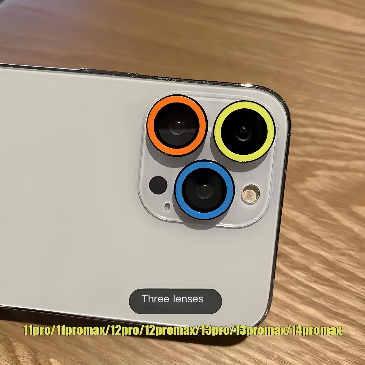 Protector de pantalla de lente de cámara noctilucente para iPhone 13 Pro Max, vidrio templado colorido, 15 Pro MAX 14pro