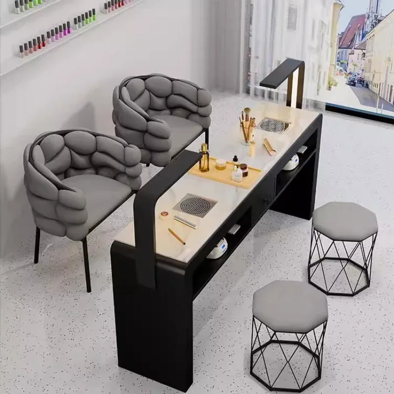 كرسي منظم مكتب الأظافر خدمة دش الرخام مكتب الأظافر مجمع الغبار ميسا بارا سكريفانيا دشPer Unghie الأثاث العصري