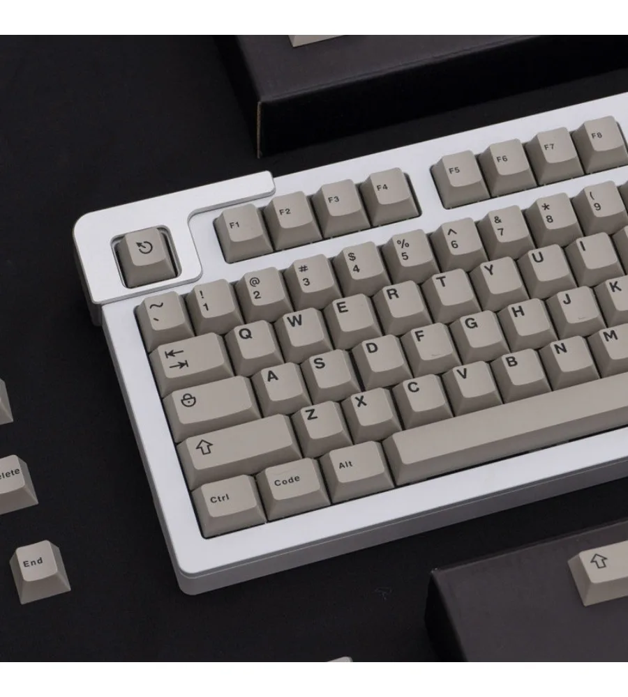 Grey mechanical keyboard keycap ABS two-color molding original factory height adaptation Wooting etc