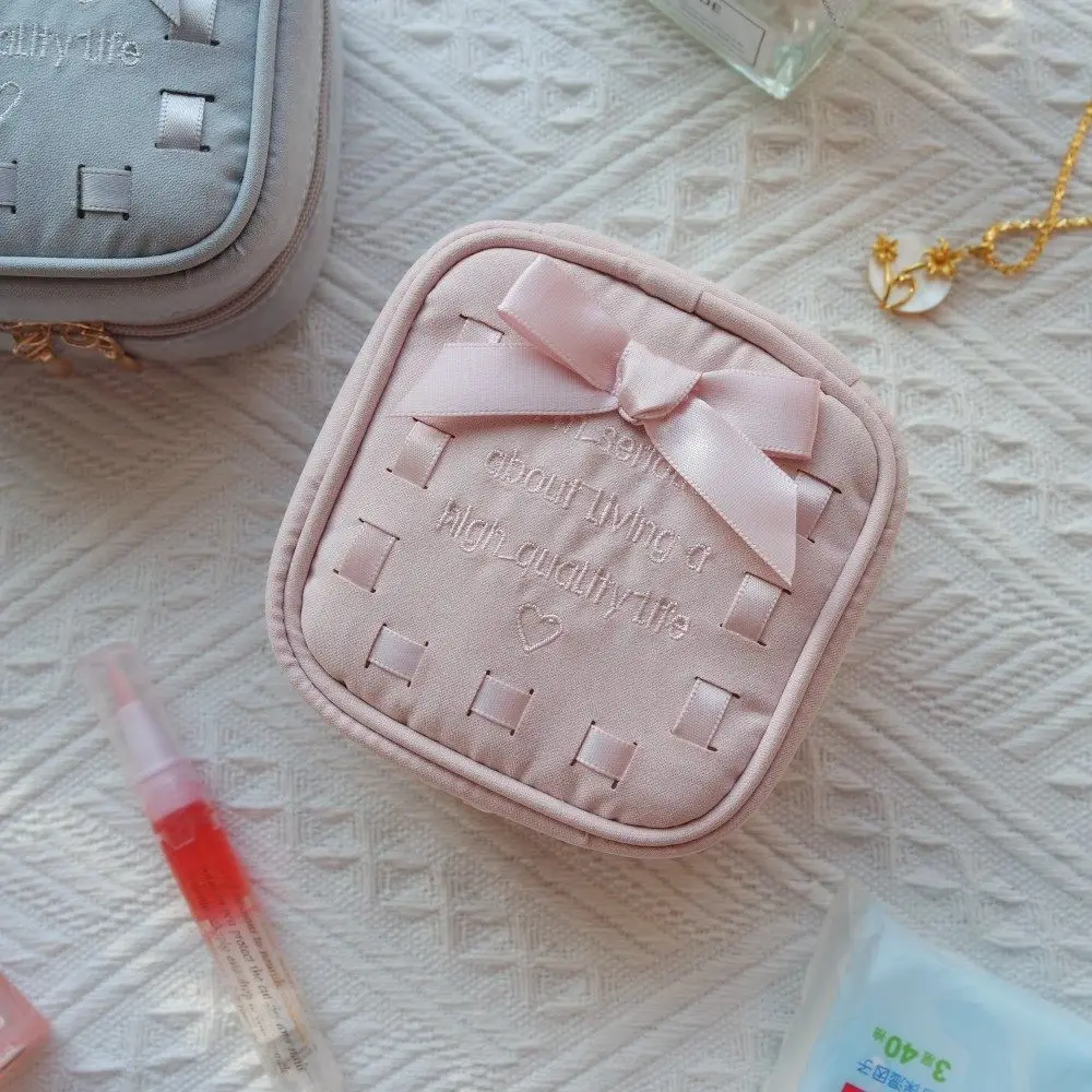 

Cute Girl Bow Jewelry Bag Accessory Organizer Portable Travel Stud Earrings Necklace Watch Jewelry Bags