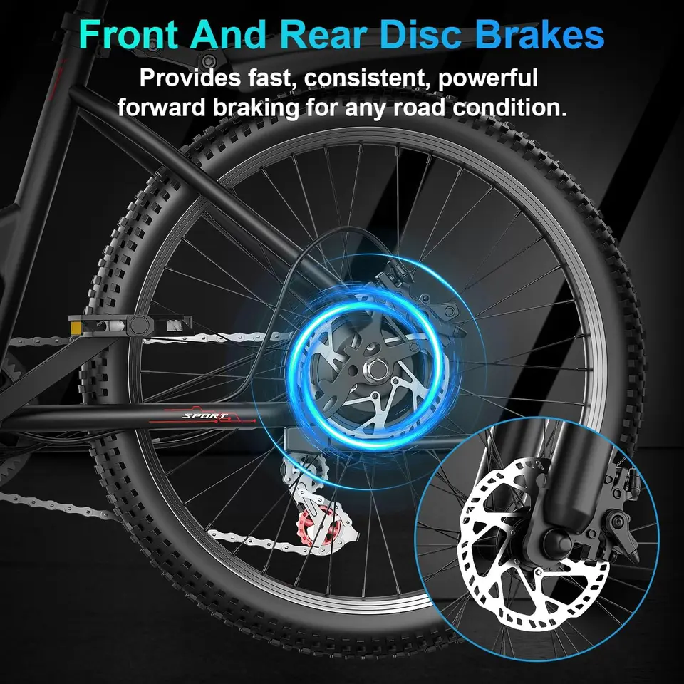 Electric Bike for Adults, 1000W Peak Motor, up to 45+Miles, 25mph Max Speed Electric Mountain Bike, 480WH Removable Battery Ebik image 4