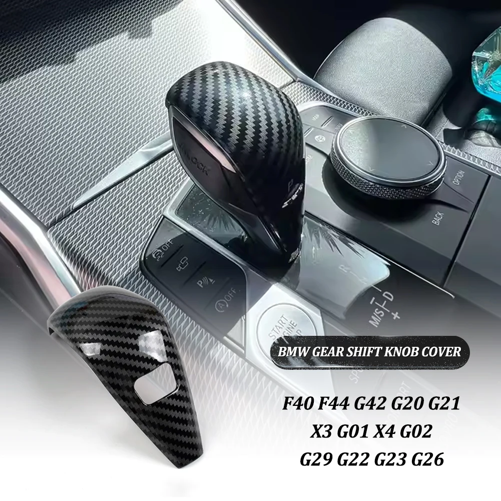 For BMW G20 G21 X3 G01 X4 G02 2022 G29 G22 G23 G26 F40 F44 G42 Car Carbon Fiber Gear Shift Knob Cover Stickers Car Accessories