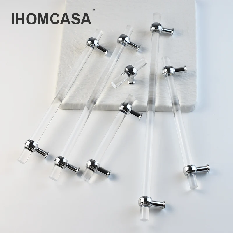 IHOMCASA Maniglie per mobili da cucina con barra a T in argento per armadi e cassetti maniglie per ante dell\'armadio dell\'armadio maniglie per