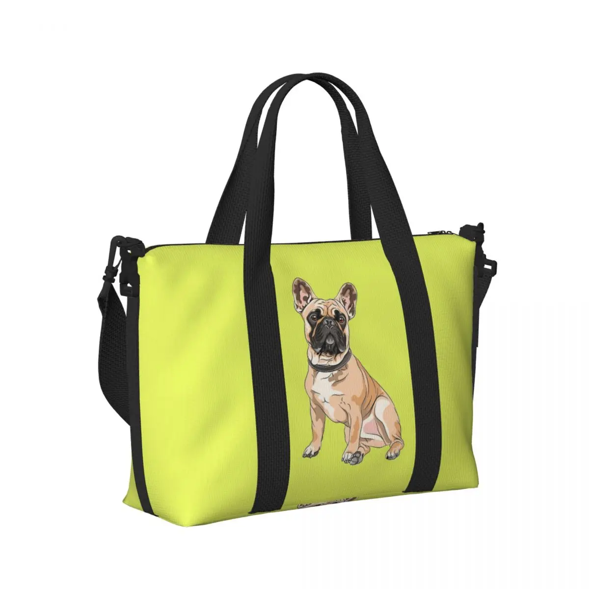 

French Bulldog Fawn French Bulldog Beach Travel Bag Large Capacity Tote Bags for Gym Yoga Women Shopping Duffle Shoulder Bag