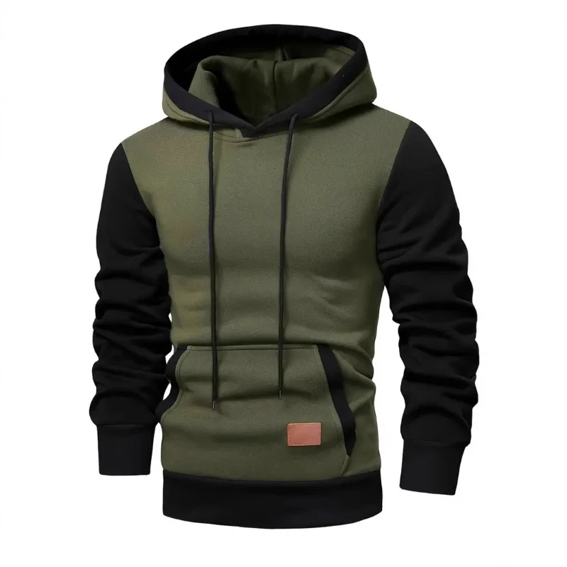 2026 latest men's autumn and winter large size fashionable sports outdoor color-blocked sports casual pullover sweater