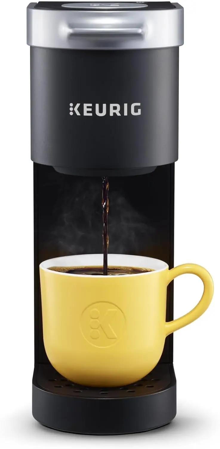 

Compact Single Serve Coffee Maker with Adjustable Brew Size, Cord Storage, Ideal for Small Spaces in Black