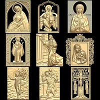 9pcs Religion Decor_ 3d Model Relief STL Format File 3d Model for CNC Router 3D Printer Artcam Aspire 03