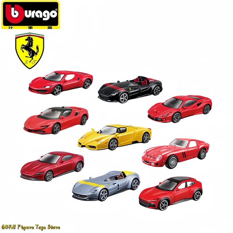 Bburago 1:43 Ferrari F40 458 SF90 Roma 458 Spider Original Diecast  Miniature Art Boutique Xmas Desktop Toy Car Collection Model