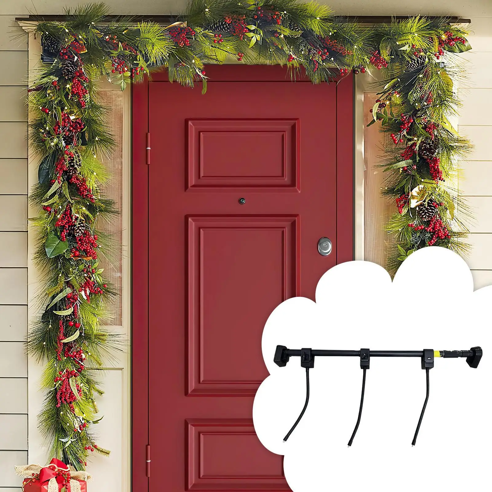 

Garland Holder For Front Door Adjustable Garland Hanger Frame Holder Holiday Decoration Display For Entrance Balcony Courtyard