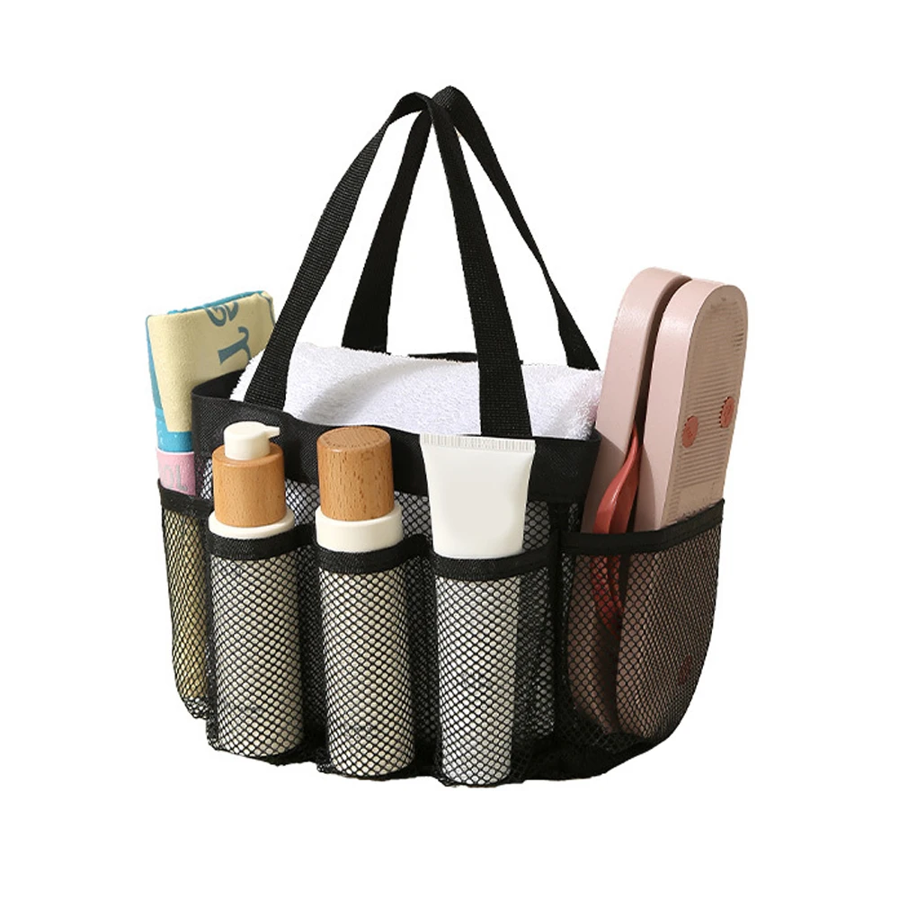 1 Stück tragbare Mesh-Duschablage, geeignet für universitärische Wohnheim-Essentials, 8-Fächer-Duschtasche mit großem Fassungsvermögen, schnell trocknende Hängeaufbewahrungstasche, mit S-förmigem Haken, geeignet für Badezimmer, Fitnessstudio, Camping, Reisen, Kreuzfahrten, Strand – Detail 7