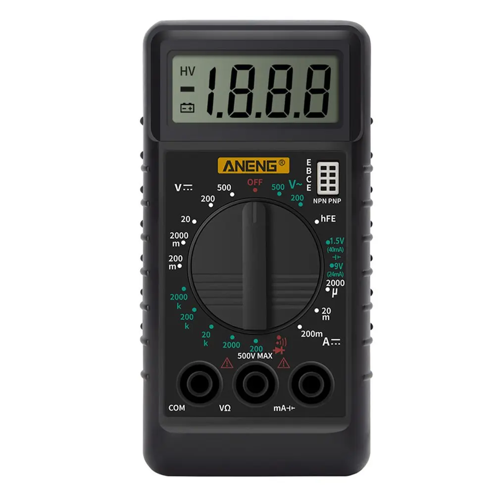 DT-182 Digital Mini Multimeter DC/AC Voltage Current Meter Handheld Pocket Voltmeter Ammeter Diode Triode Tester Multitester