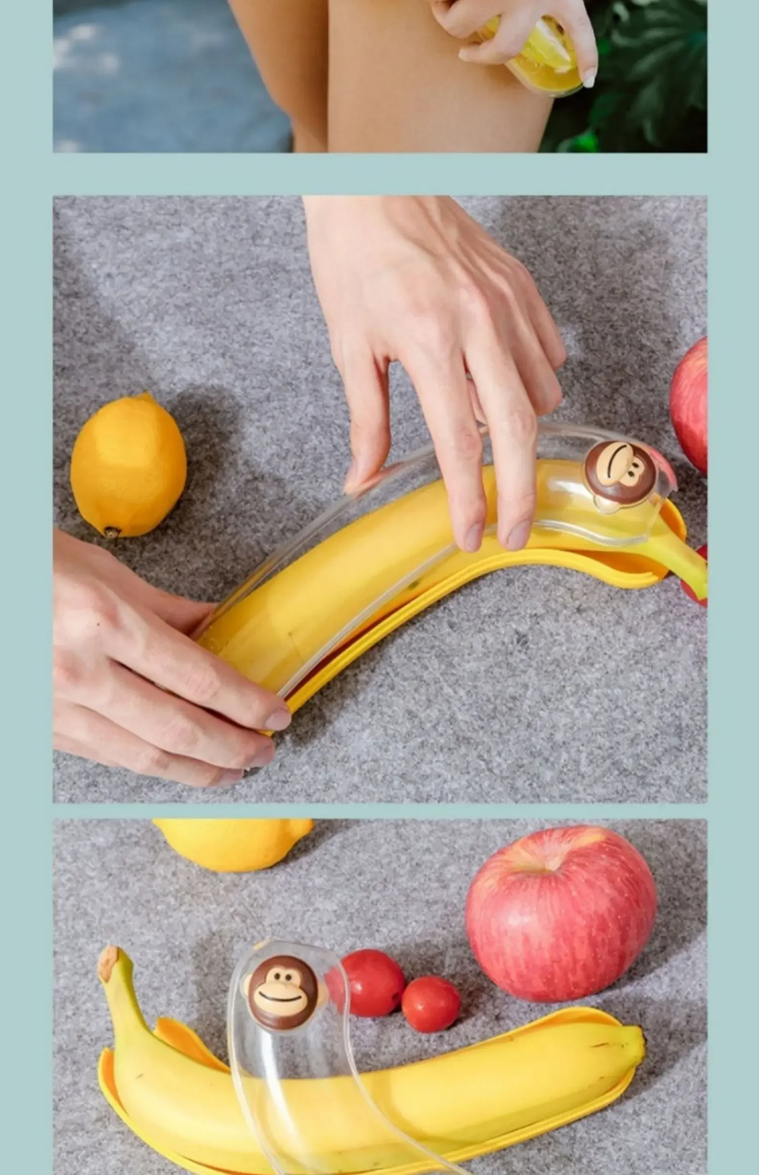 กล่องเก็บผลไม้และกล้วยกลับบ้าน