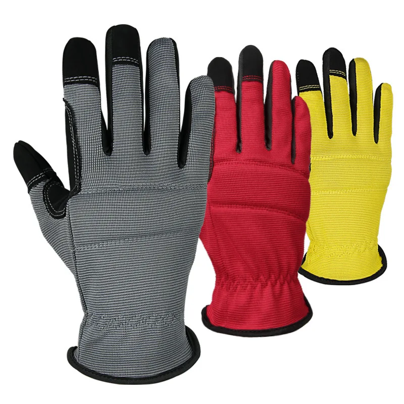 Imitation Microfiber Work Gloves Wear-resistant Non-slip Breathable Labor Safety Protection Touch Screen Gardening Mittens