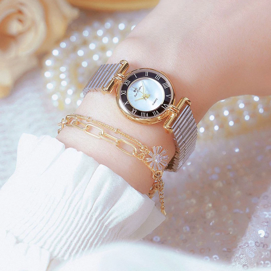 여성용 방수 쿼츠 손목시계, 럭셔리 골드 시계, 빈티지 시계 선물, 오리지널 브랜드 패션 여성손목시계