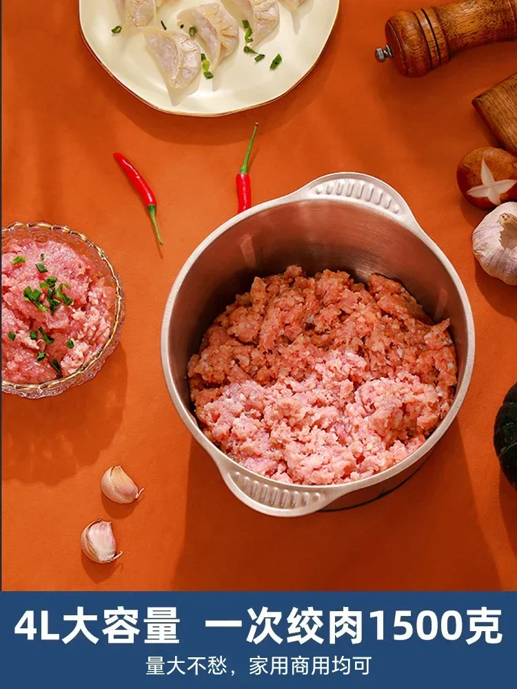 Household Electric Meat Grinder with Multifunctionalities - Small Vegetable Mincer, Pepper & Garlic Paste Maker