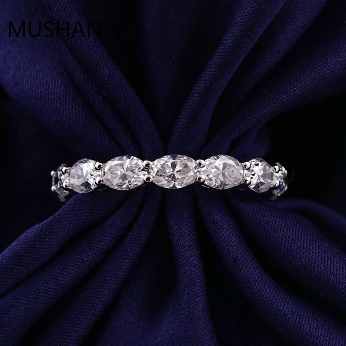 MUSHAN Luxury Custom 14K 18K Gold Rings Band Jewelry With Moissanite Diamond Lab Grown Gemstones Diamond Wedding Ring For Women