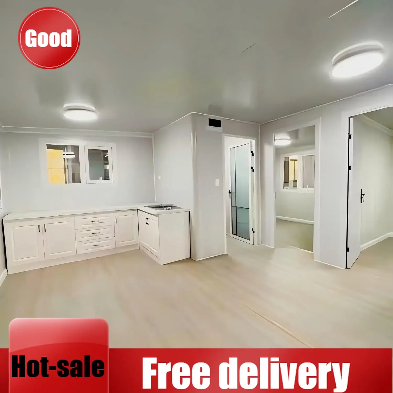 

Складной контейнерный дом 20 футов: в комплекте с ванной, кухней, крытым верандой и расширением на два крыла