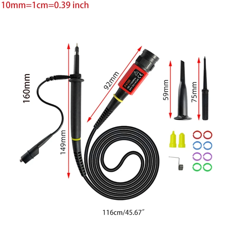 Sonda osciloscopio alto voltaje mejorada ipiip P4100 2000V 100MHz 100:1 Fácil operación