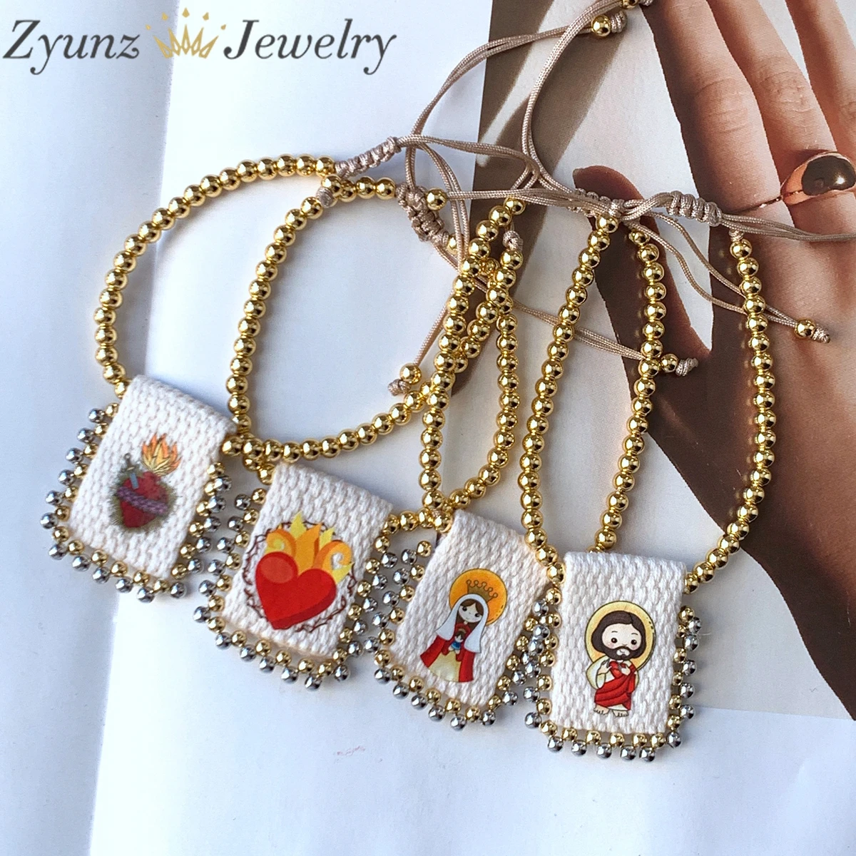 5PCS, New Love Bracelet for Women Handmade Pulseras Golden Copper Beads Religious jewelry Boho Trendy Accessories