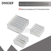 1set 3pcs/lot Adhesive Raspberry Pi 3 Heatsink Cooler Pure Aluminum Heat Sink Set Kit Radiator for Cooling Raspberry Pi 2 B