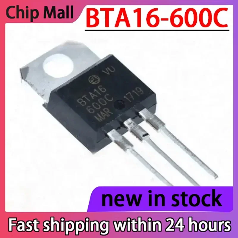 10PCS New BTA16-600C BTA16 16A 600V Direct Insertion TO-220 Bidirectional Thyristor