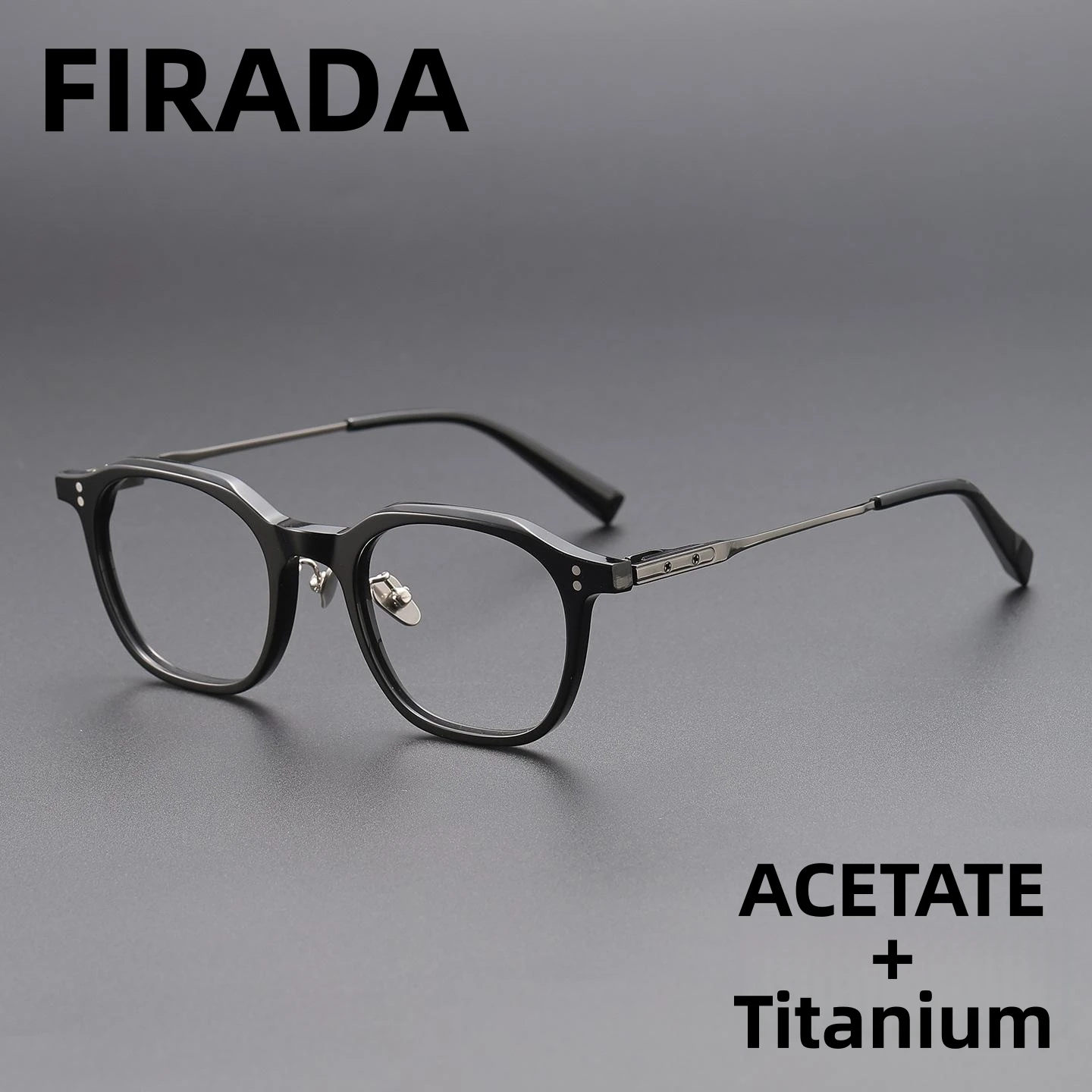 firada-2026-新ファッションレトロ純チタン眼鏡ビジネスアセテート眼鏡高級ラウンドメガネフレーム男性女性-t06-c