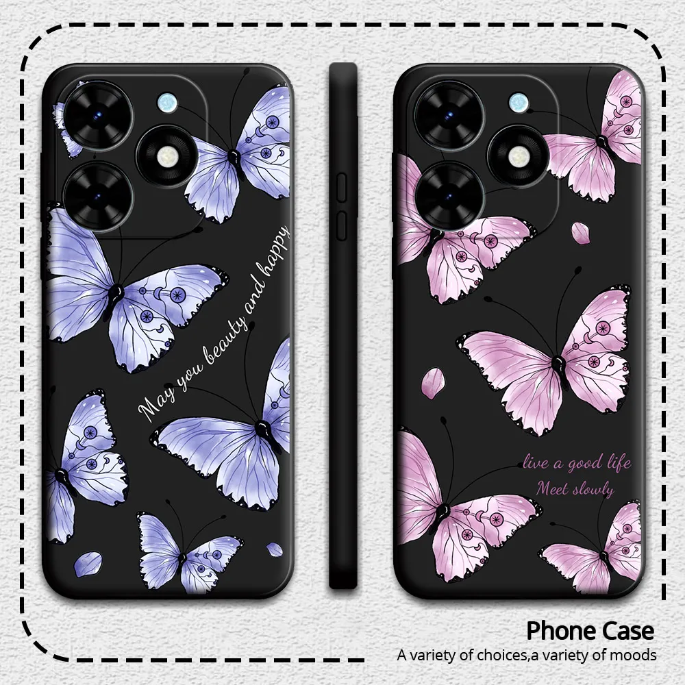 For Infinix Smart 8 X6525 /8 Pro / 8 Plus Case Soft Silicone Phone Case For Infinix Smart 8 X6525B / Smart8 HD Butterfly Cover