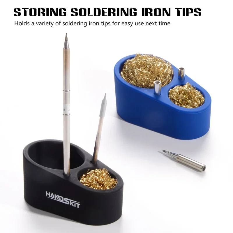 T12 Soldering Iron Stand Copper Wire Ball Solder Paste Flux Silicone Kits Protable Holder Repair Tin Welding Cleaning Tools