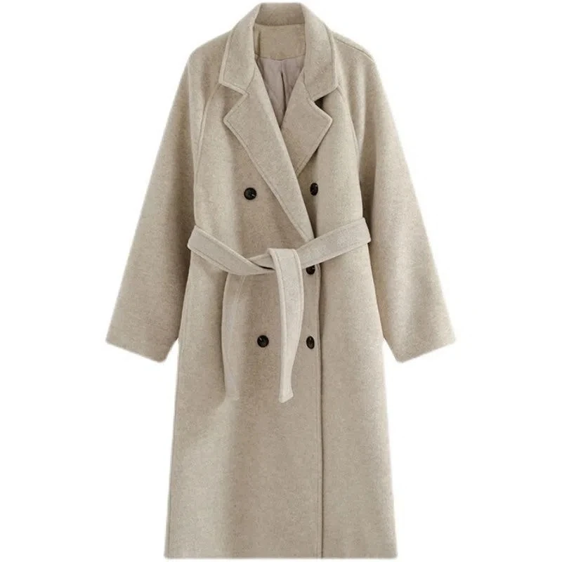 

2025 Winter Woolen Coats Womens New Long Overcoat Thickened Warm Clothing High-Grade Wool Jacket Female Double-Sided Woolen Coat