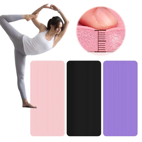 Imagen 2 del producto Estera de Yoga, estera de ejercicio antideslizante, estera gruesa de Color sólido para Fitness, estera de entrenamiento de Yoga, multifunción para gimnasio en casa