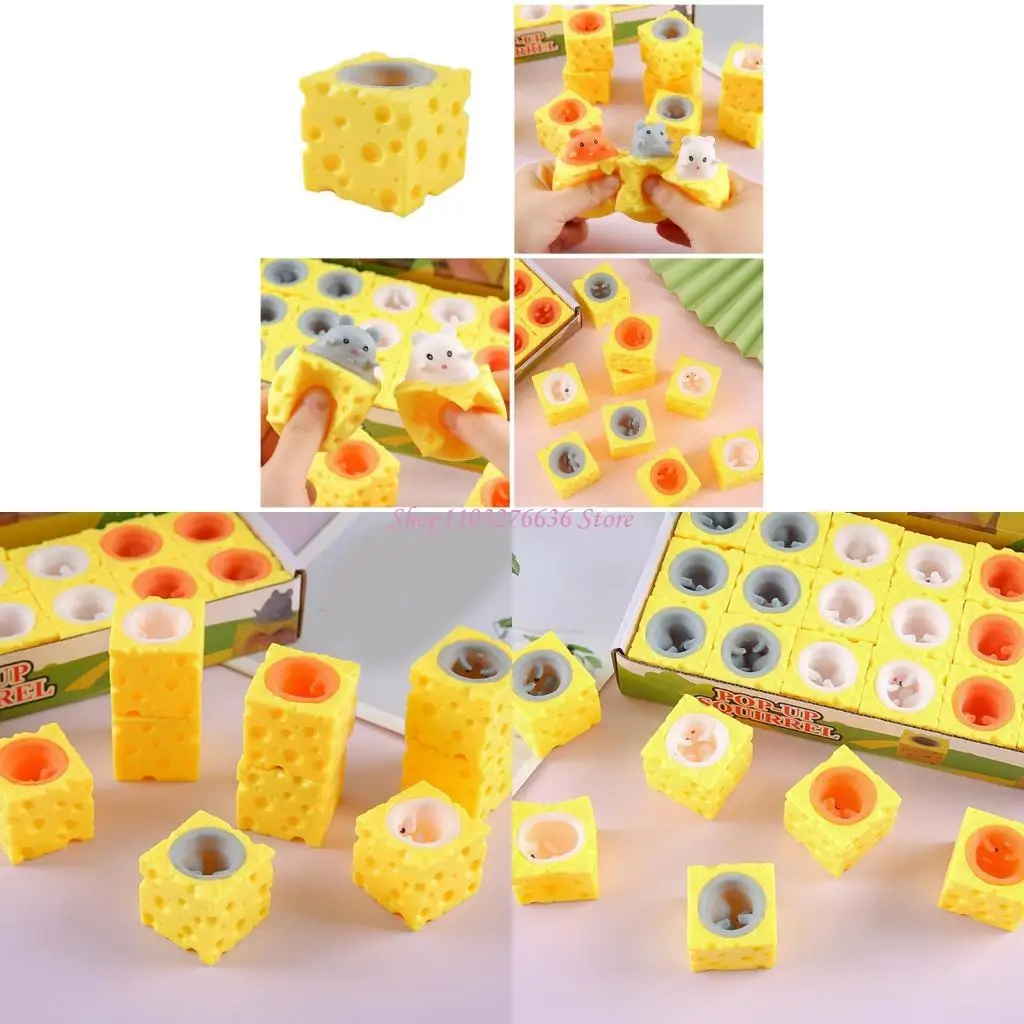 

R6FD Силиконовый сыр мыши эластичная игрушка стресс.