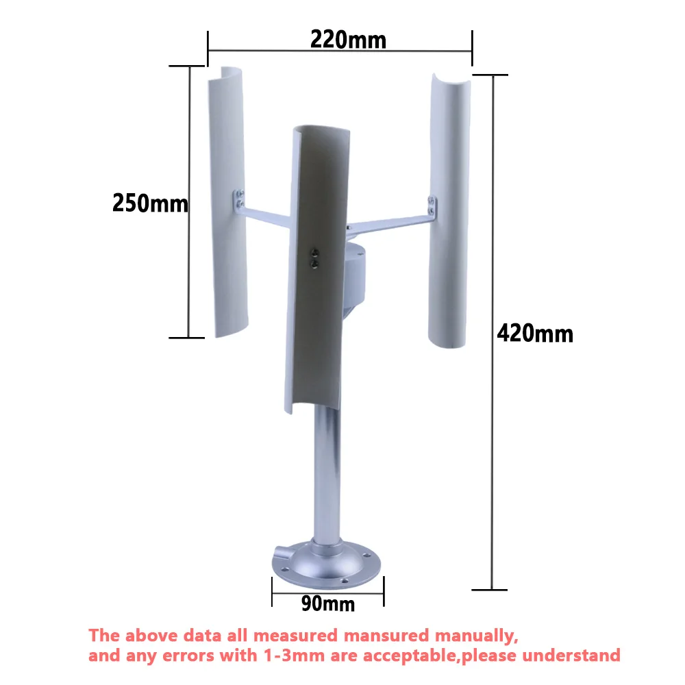 Vertical Axis Wind Turbine Model Three-phase Permanent Magnet Generator Windmill Toy Night Light Making DIY Display