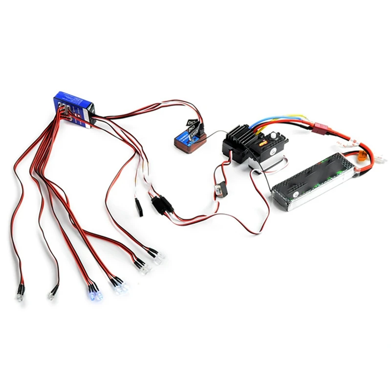 RC Car 12 LED Light Set Lighting System Kit Simulation Flashing Lights for 1/10 1/8 RC Car Truck Lighting Accessory-ABHG