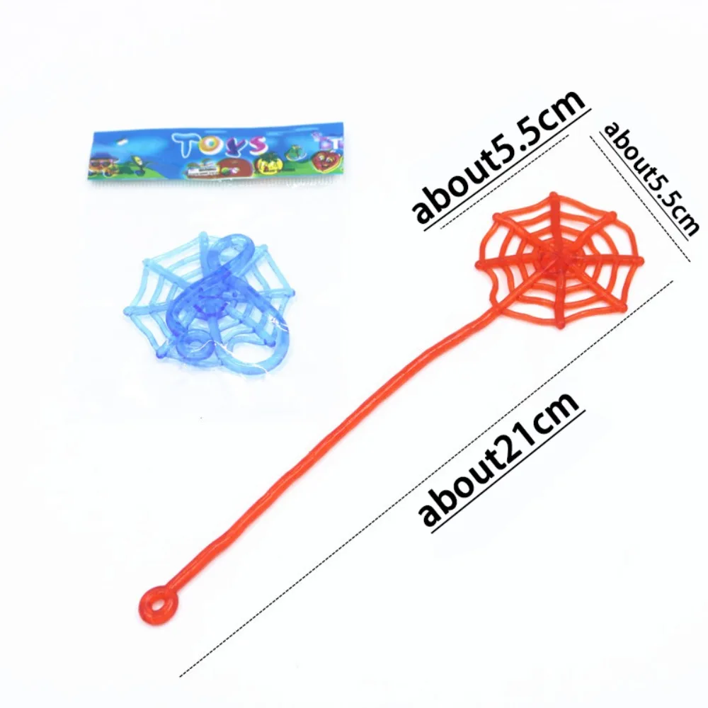 10Pcs Sticky Spider Web Favor Multicolor Climbing Tricky Gag Toys Mini Plastic Elastically Stretchable Spider Web