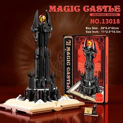 966PCS Black Tower Magic Book Building Blocks Dark Magic Castle Model Assembly Bricks With Lights Educational Toys Holiday Gifts