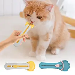 Pets Feed Spoon Cat Wet Treat Bars Squeezer Cereal Dispenser Puppy Kitten Snack Liquid Food Scoop Wet Treat Accessories Supplies