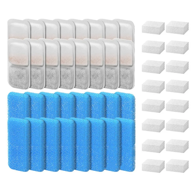 Filtros de fuente de agua SEWS-Cat para filtros y esponjas de repuesto de fuente de agua para mascotas automática Oneisall 16 + 16 + 16