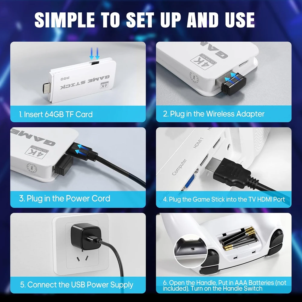 M15 4K TV Game Stick Video Game Console Built-in 30000 Games Retro Handheld Game Player M8 Pro For GBA/MAME/SFC/Arcade Game