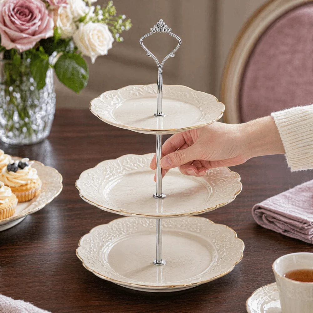 Zinc Alloy Cake Stands Crown Handle 2 Tiers 3 Tier Cupcake Display Holder Spacer Washers Gold Silver Multi Level Cake Stand